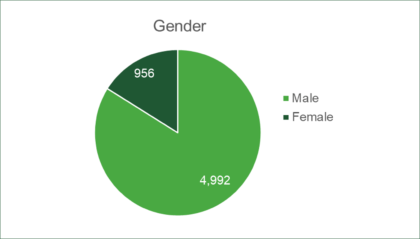 graph of gender diversity demographics at Boise Cascade