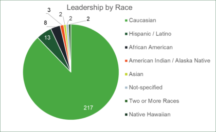 graph of race diversity demographics in leadership at Boise Cascade